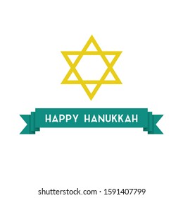 happy hanukkah flat icon, vector illustration