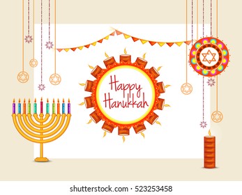 Happy Hanukkah greeting card.