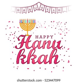 Happy Hanukkah greeting card.