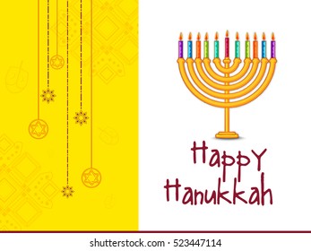 Happy Hanukkah greeting card.
