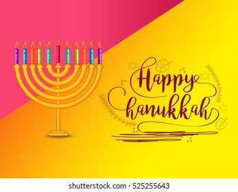Happy Hanukkah greeting card.