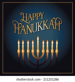 Happy Hanukkah Greeting Card Design EPS 10 Vector