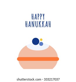 Happy Hanukkah greeting card design. Vector illustration.