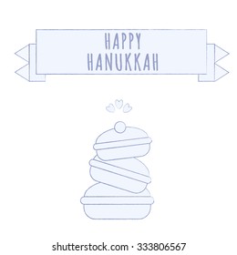 Happy Hanukkah greeting card design. Vector illustration.