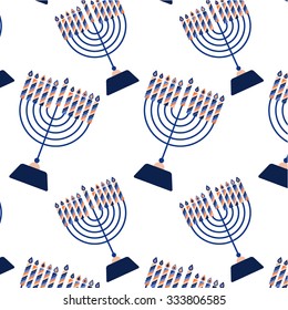 Happy Hanukkah greeting card design. Vector illustration.