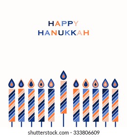 Happy Hanukkah greeting card design. Vector illustration.