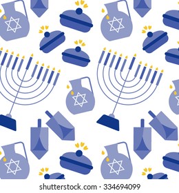 Happy Hanukkah greeting card design. Vector illustration.