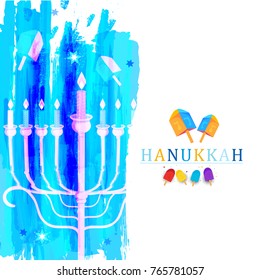 Happy Hanukkah Greeting Card, Invitation Card Design, Jewish Holiday.