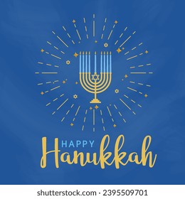 Happy Hanukkah Greeting Card With Menorah