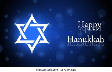 Happy Hanukkah greeting card vector illustration.