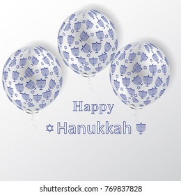 Happy hanukkah greeting card. Vector stock.