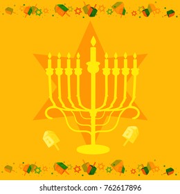 Happy Hanukkah Greeting Card,Invitation Card Design,Jewish Holiday.