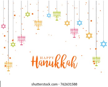 Happy Hanukkah Greeting Card,Invitation Card Design,Jewish Holiday.