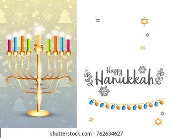 Happy Hanukkah Greeting Card,Invitation Card Design,Jewish Holiday.