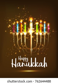 Happy Hanukkah Greeting Card,Invitation Card Design,Jewish Holiday.