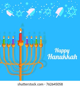 Happy Hanukkah Greeting Card,Invitation Card Design,Jewish Holiday.