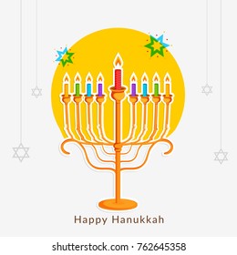 Happy Hanukkah Greeting Card,Invitation Card Design,Jewish Holiday.