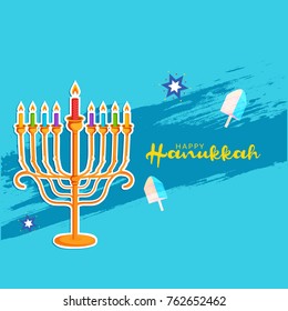 Happy Hanukkah Greeting Card,Invitation Card Design,Jewish Holiday.