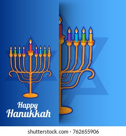 Happy Hanukkah Greeting Card,Invitation Card Design,Jewish Holiday.