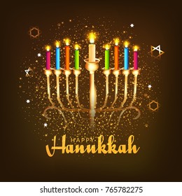 Happy Hanukkah Greeting Card,Invitation Card Design,Jewish Holiday.