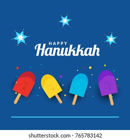Happy Hanukkah Greeting Card,Invitation Card Design,Jewish Holiday.