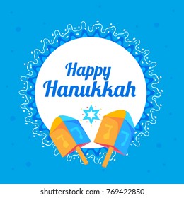 Happy Hanukkah Greeting Card,Invitation Card Design,Jewish Holiday.