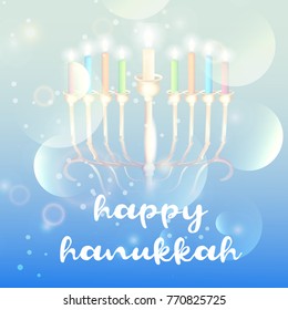 Happy Hanukkah Greeting Card,Invitation Card Design,Jewish Holiday.