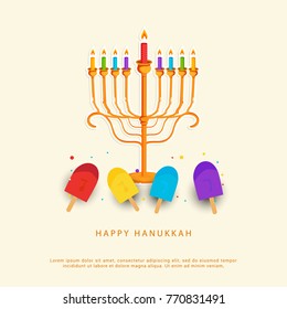 Happy Hanukkah Greeting Card,Invitation Card Design,Jewish Holiday.