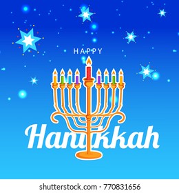 Happy Hanukkah Greeting Card,Invitation Card Design,Jewish Holiday.