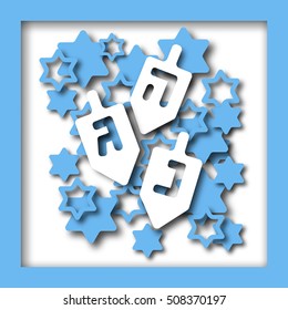 Happy Hanukkah greeting cards design. Vector illustration for jewish holiday Hanukkah.