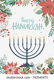 Happy Hanukkah greeting cards, flyer, poster. Hanukkah card of templates for your invitation design. Editable vector illustration