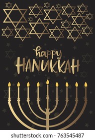 Happy Hanukkah greeting cards, flyer, poster. Hanukkah card of templates for your invitation design. Editable vector illustration