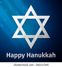 Happy Hanukkah holiday background. Hand drawn lettering of happy Hanukkah logo template. Happy Hanukkah card template. Happy Hanukkah banner, flyer.