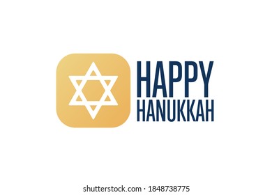 Happy Hanukkah. Holiday concept. Template for background, banner, card, poster with text inscription. Vector EPS10 illustration