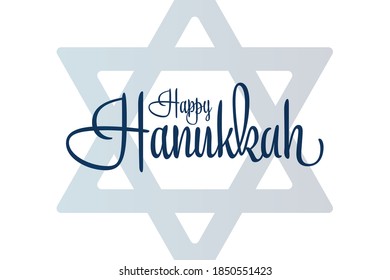 Happy Hanukkah. Holiday concept. Template for background, banner, card, poster with text inscription. Vector EPS10 illustration