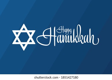 Happy Hanukkah. Holiday concept. Template for background, banner, card, poster with text inscription. Vector EPS10 illustration