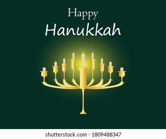 Happy Hanukkah. Holiday religion, jewish festival of Lights with candles design in background.