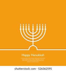  Fröhlich Hanukkah. Feiertagsreligion, jüdisches Festival der Lichter. Hanukka menorah Grußkarte, Vorlage, Banner. Minimale Vektorgrafik. Flaches Design. EPS10