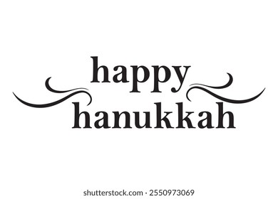 Happy Hanukkah holidays hand drawn lettering writing text icon. vector illustration.