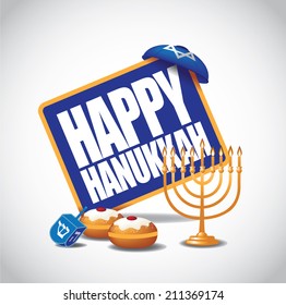 Icono Feliz Hanukkah EPS 10 vector