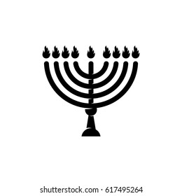 Happy Hanukkah icon. Menorah vector logo illustration isolated sign symbol