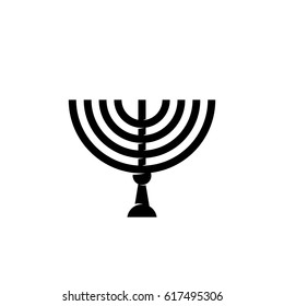 Happy Hanukkah icon. Menorah vector logo illustration isolated sign symbol