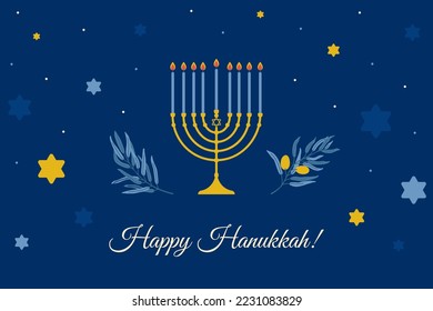 Happy Hanukkah illustration for card