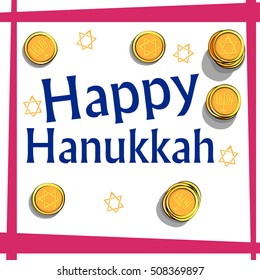 Happy Hanukkah Israel holiday greeting background in vector