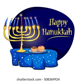 Happy Hanukkah Israel holiday greeting background in vector