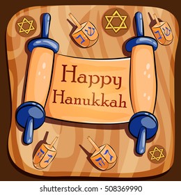 Happy Hanukkah Israel holiday greeting background in vector