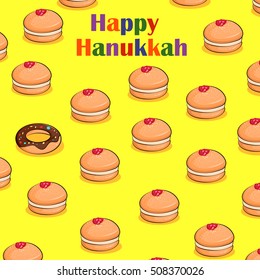 Happy Hanukkah Israel holiday greeting background in vector