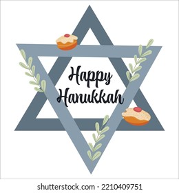 Happy Hanukkah, Jewish Festival of Lights background for greeting card, invitation, banner