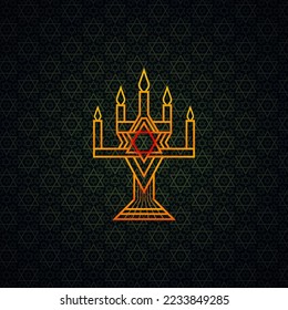 Happy Hanukkah, Jewish Festival of Lights background for greeting card, invitation, banner