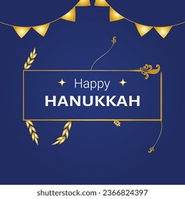 Happy Hanukkah, Jewish Festival of Lights background for greeting card, invitation, banner